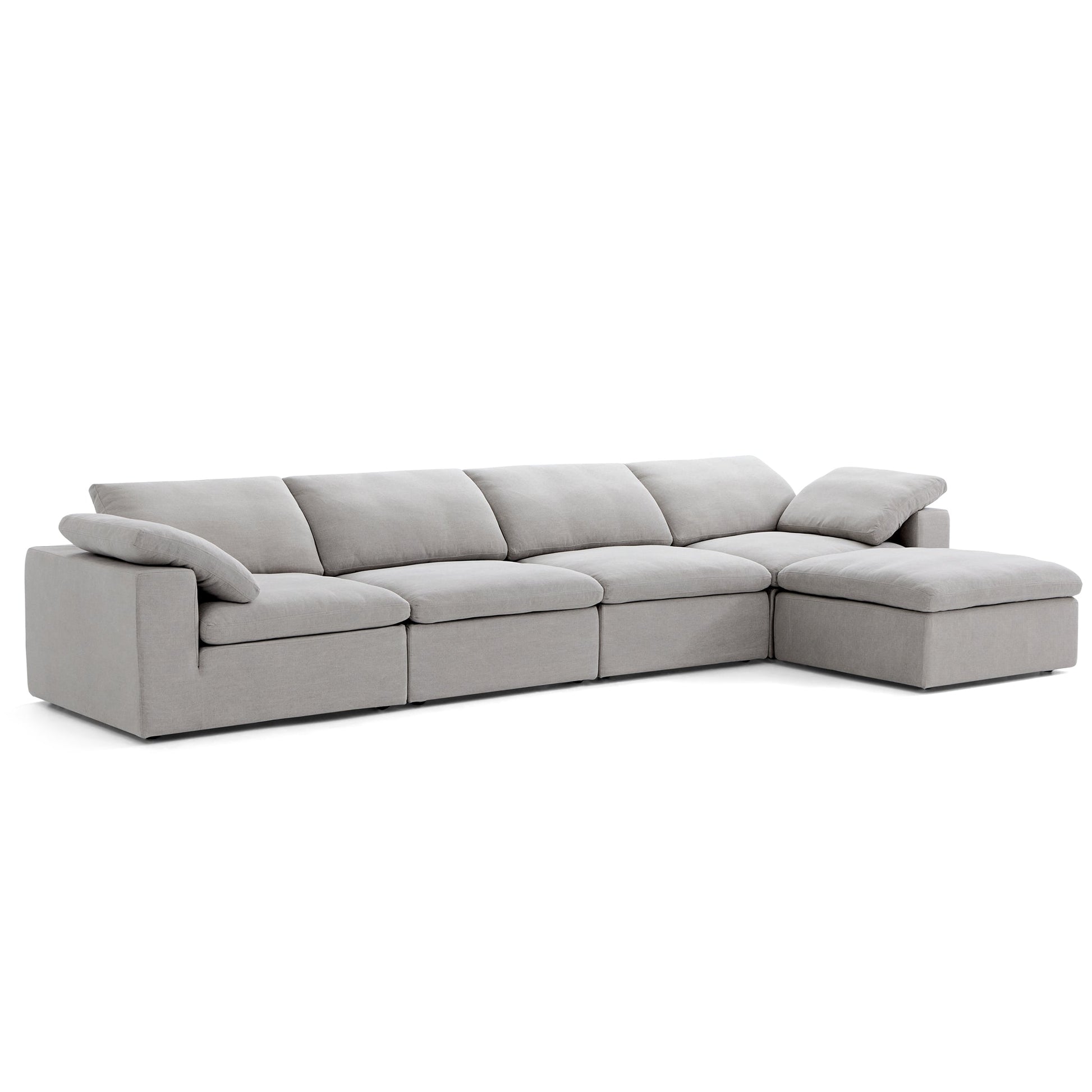 Tender Wabi Sabi Beige Sofa and Ottoman-Gray-165.4"