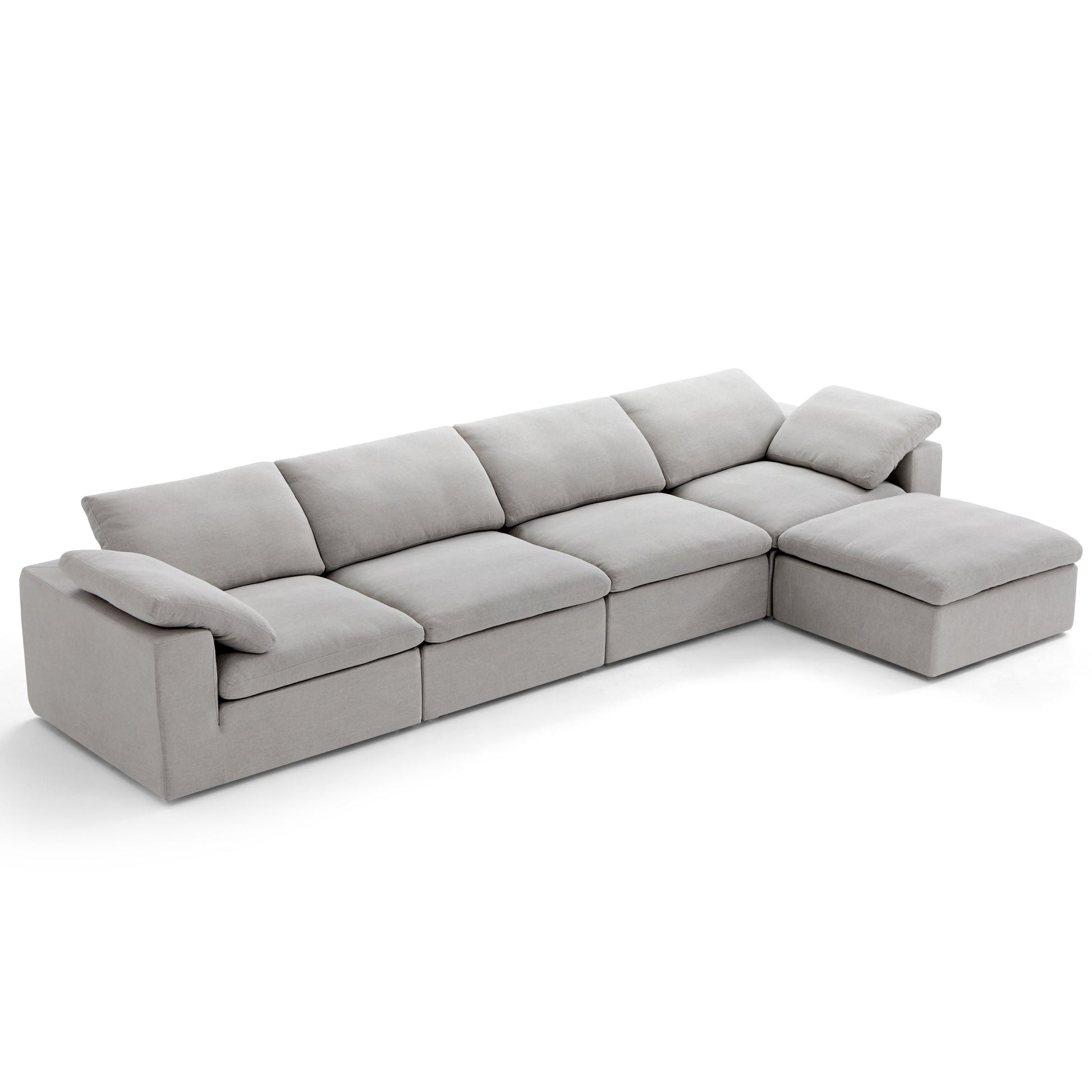 Tender Wabi Sabi Beige Sofa and Ottoman-Gray-165.4"