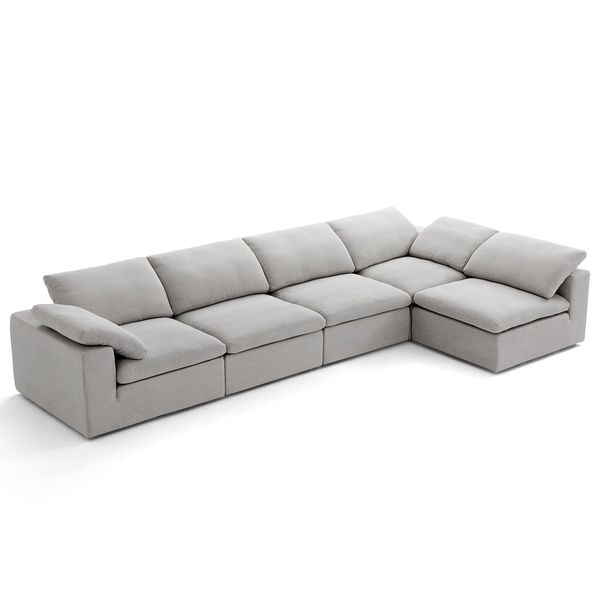 Tender Wabi Sabi Beige L Shaped Sectional-Gray-165.4"