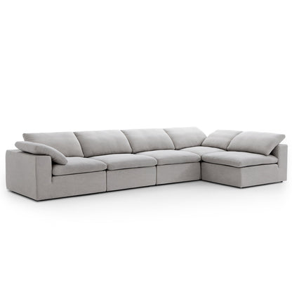 Tender Wabi Sabi Light Gray L Shaped Sectional-Gray-165.4"