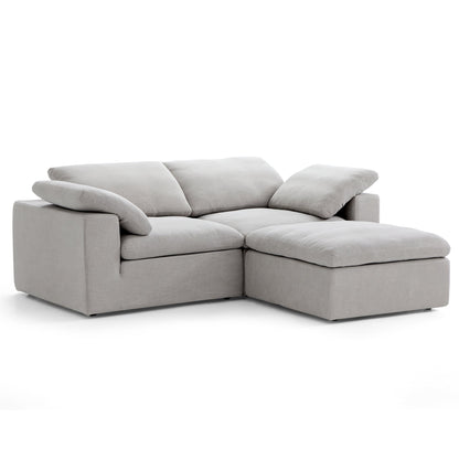 Tender Wabi Sabi Sand Sofa and Ottoman-Gray-90.6"
