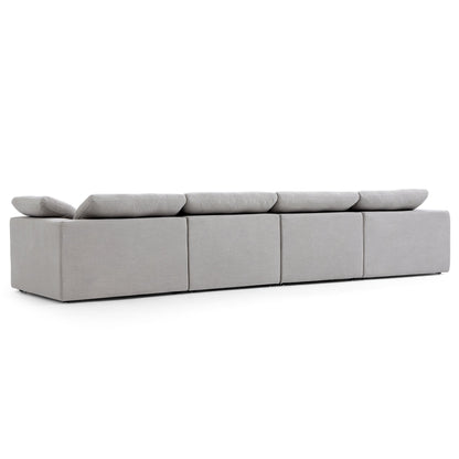 Tender Wabi Sabi Gray L Shaped Sectional and Ottoman-Gray-165.4"
