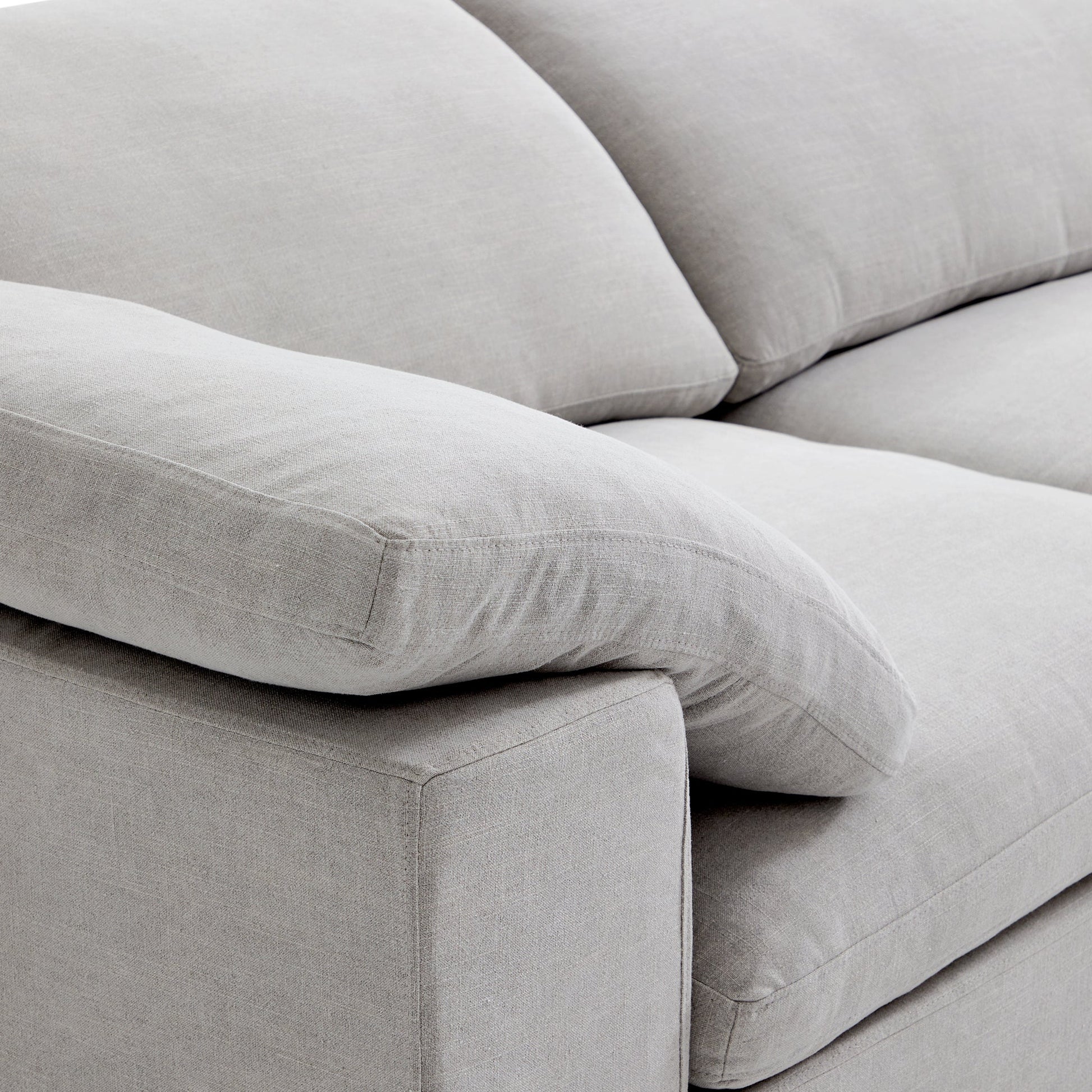 Tender Wabi Sabi Sand U Shaped Sectional with Open Ends-Gray