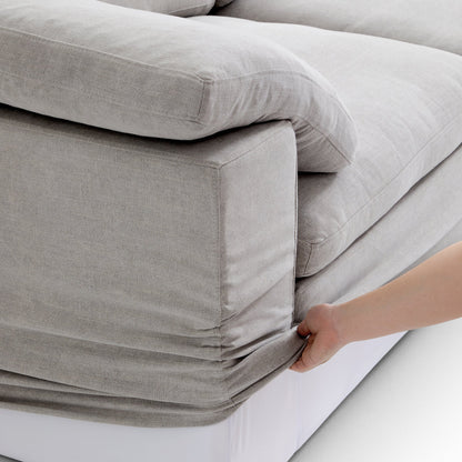 Tender Wabi Sabi U Shaped Beige Sectional with Open Ends-Gray