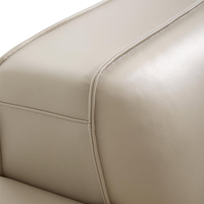 Domus Modular Black Leather Sofa Set-Beige