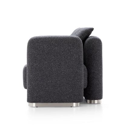 Obsidian Dark Gray Polyester Fabric Accent Chair-Dark Gray