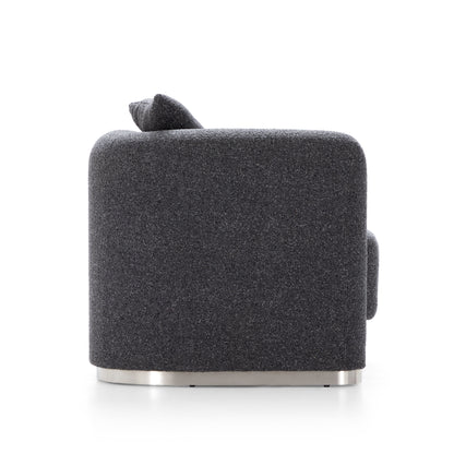 Obsidian Dark Gray Polyester Fabric Accent Chair-Dark Gray
