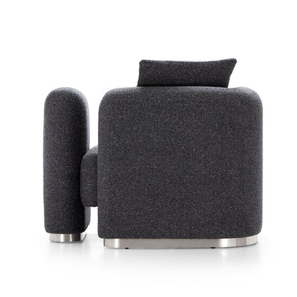 Obsidian Dark Gray Polyester Fabric Accent Chair-Dark Gray