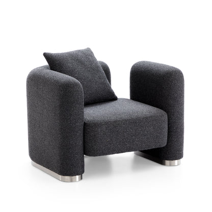 Obsidian Dark Gray Polyester Fabric Accent Chair-hidden