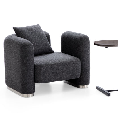 Obsidian Dark Gray Polyester Fabric Accent Chair-Dark Gray