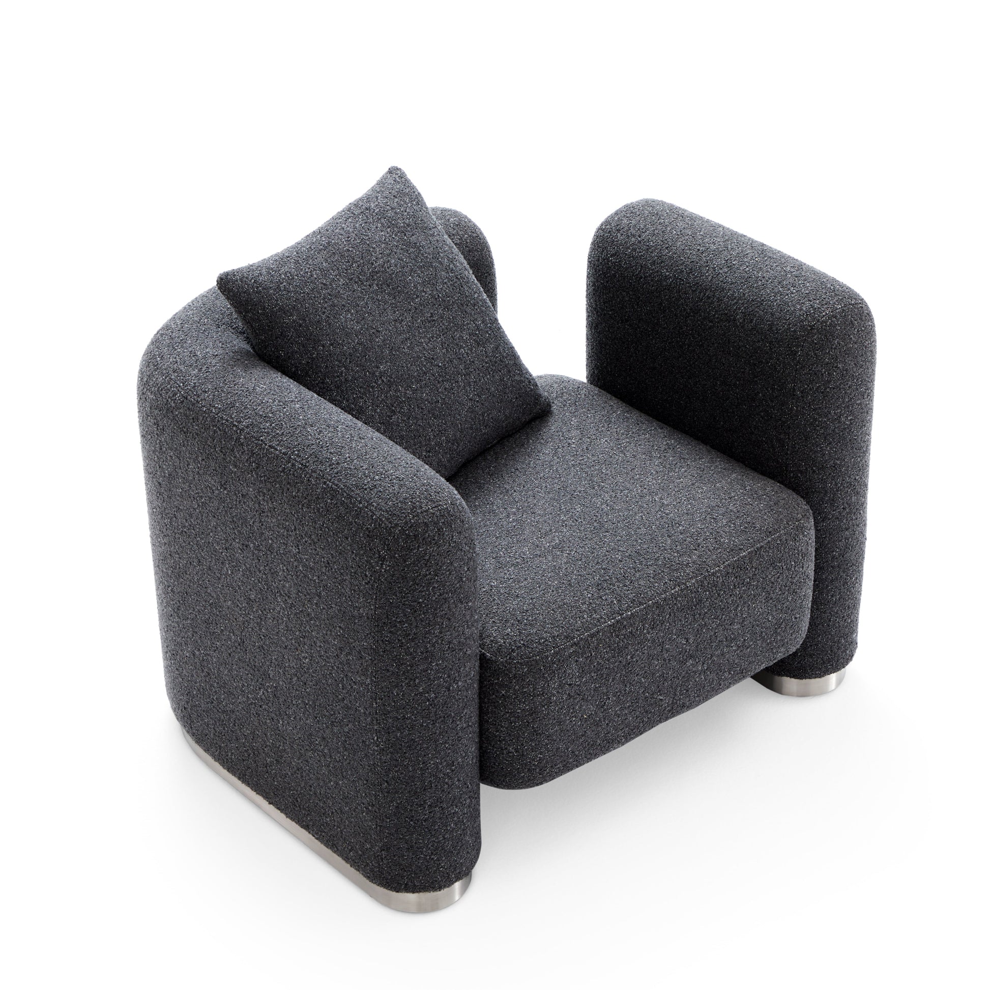 Obsidian Dark Gray Polyester Fabric Accent Chair-Dark Gray