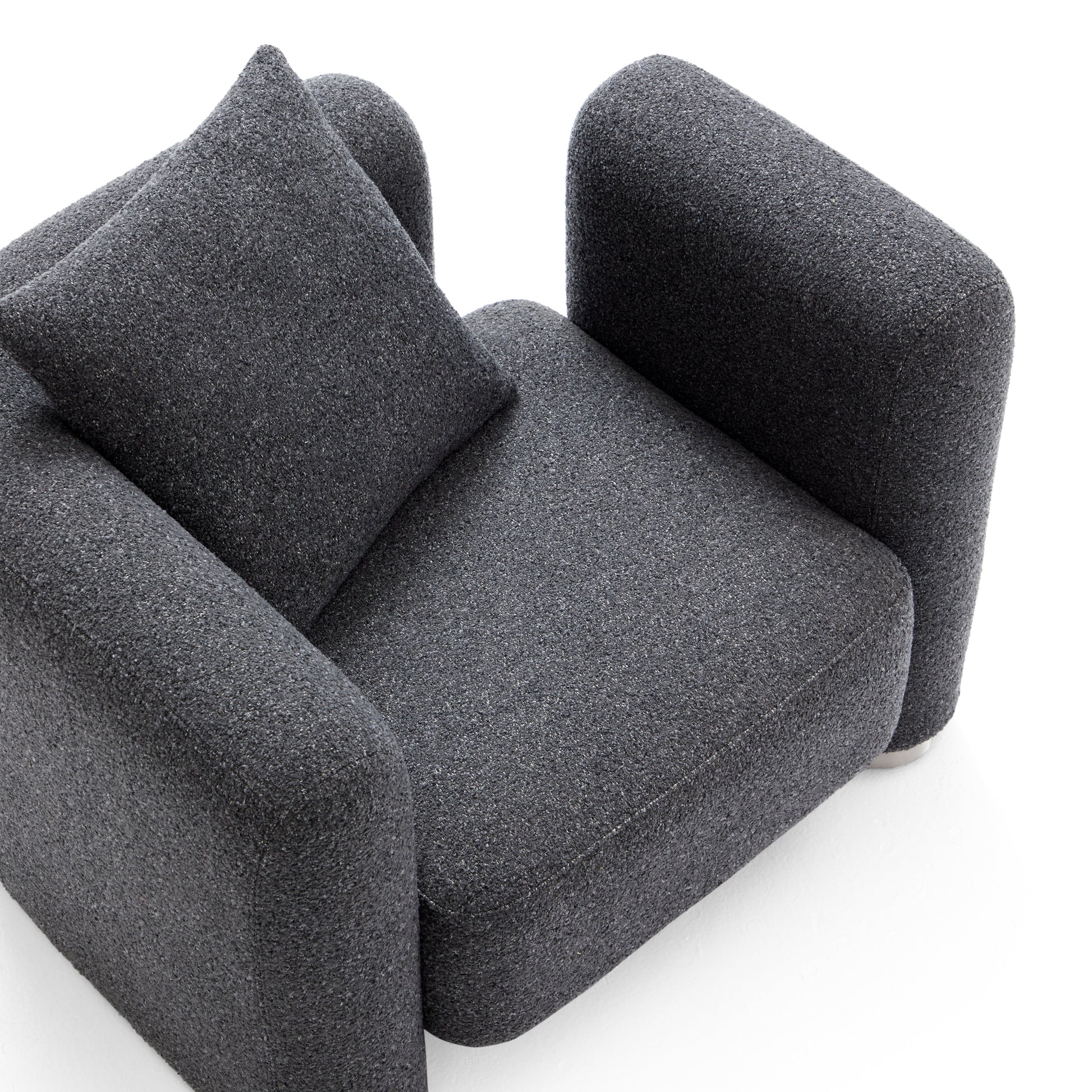 Obsidian Dark Gray Polyester Fabric Accent Chair-Dark Gray