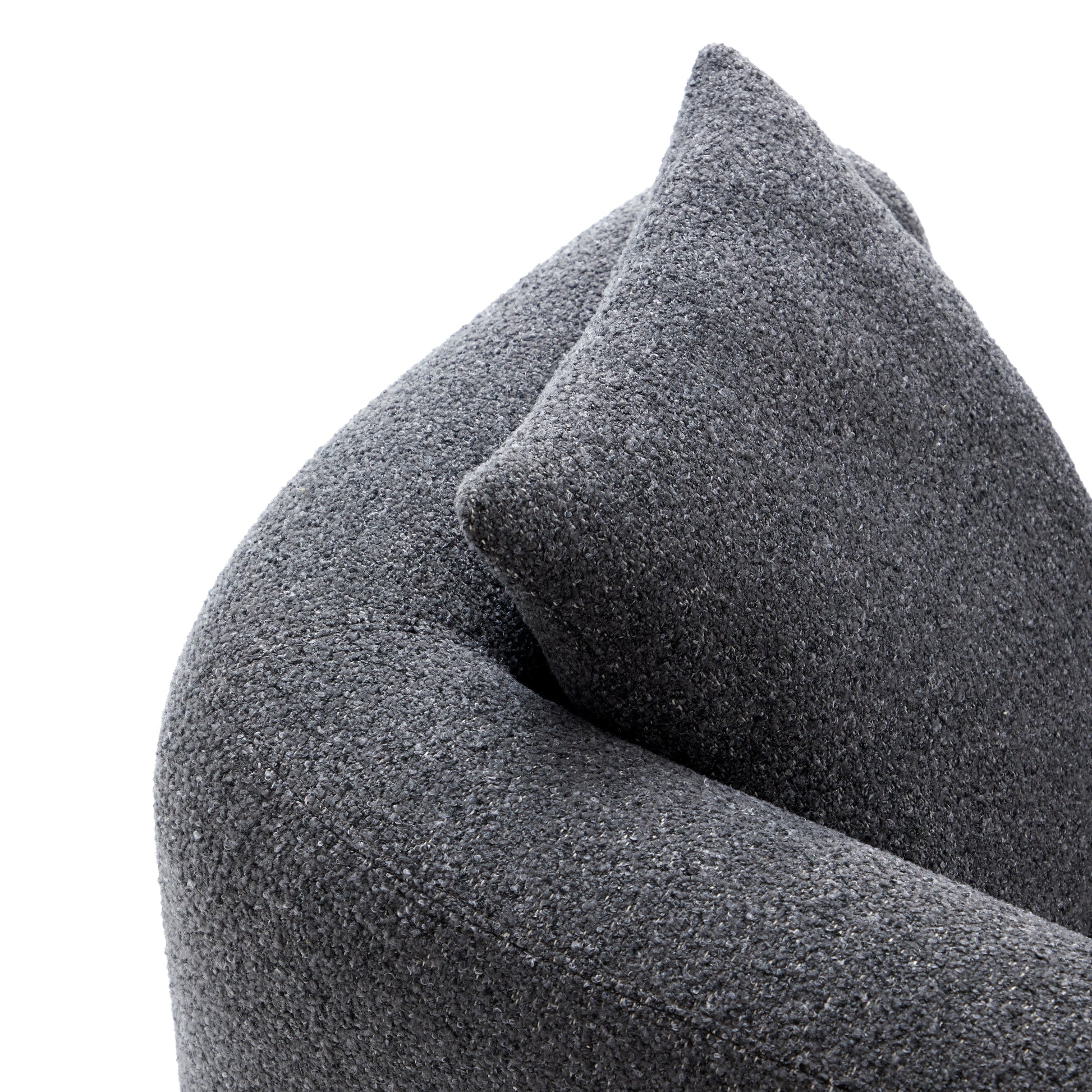 Obsidian Dark Gray Polyester Fabric Accent Chair-Dark Gray