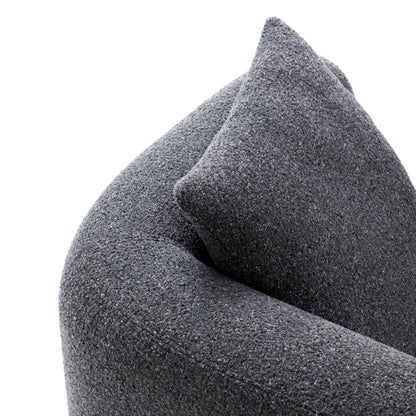 Obsidian Dark Gray Polyester Fabric Accent Chair-Dark Gray