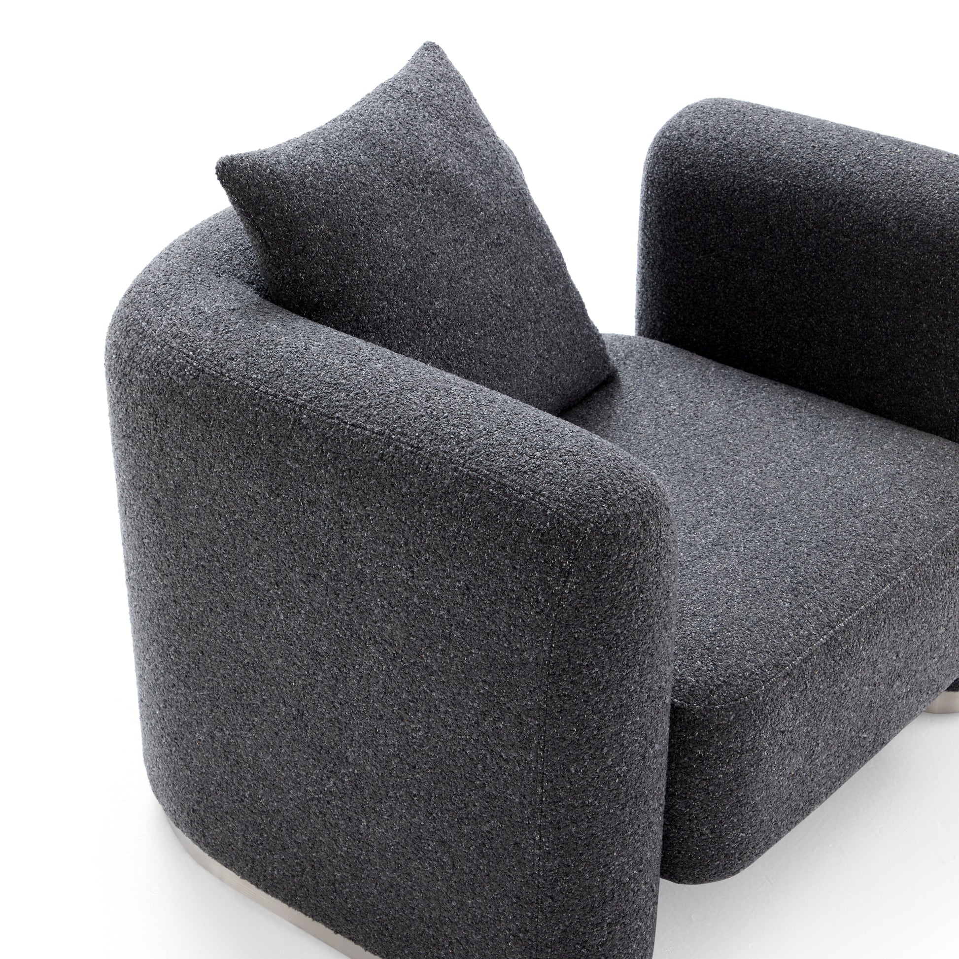 Obsidian Dark Gray Polyester Fabric Accent Chair-Dark Gray