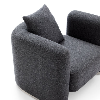 Obsidian Dark Gray Polyester Fabric Accent Chair-Dark Gray
