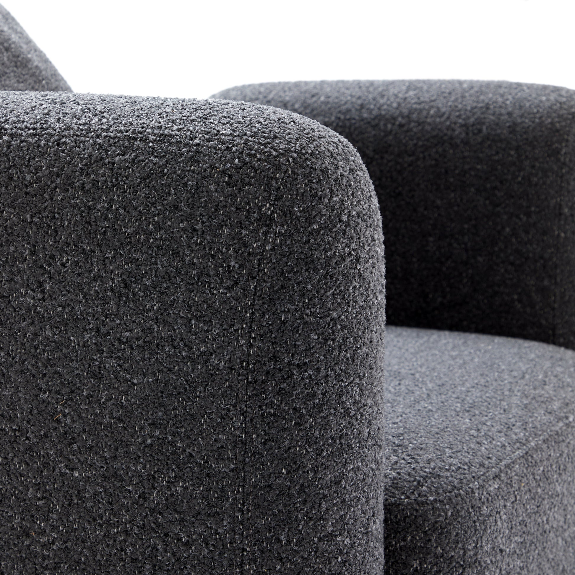 Obsidian Dark Gray Polyester Fabric Accent Chair-Dark Gray