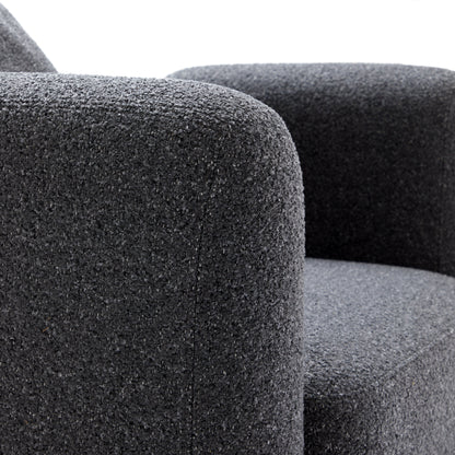 Obsidian Dark Gray Polyester Fabric Accent Chair-Dark Gray