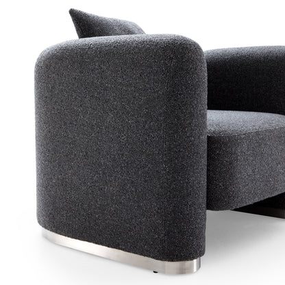 Obsidian Dark Gray Polyester Fabric Accent Chair-Dark Gray