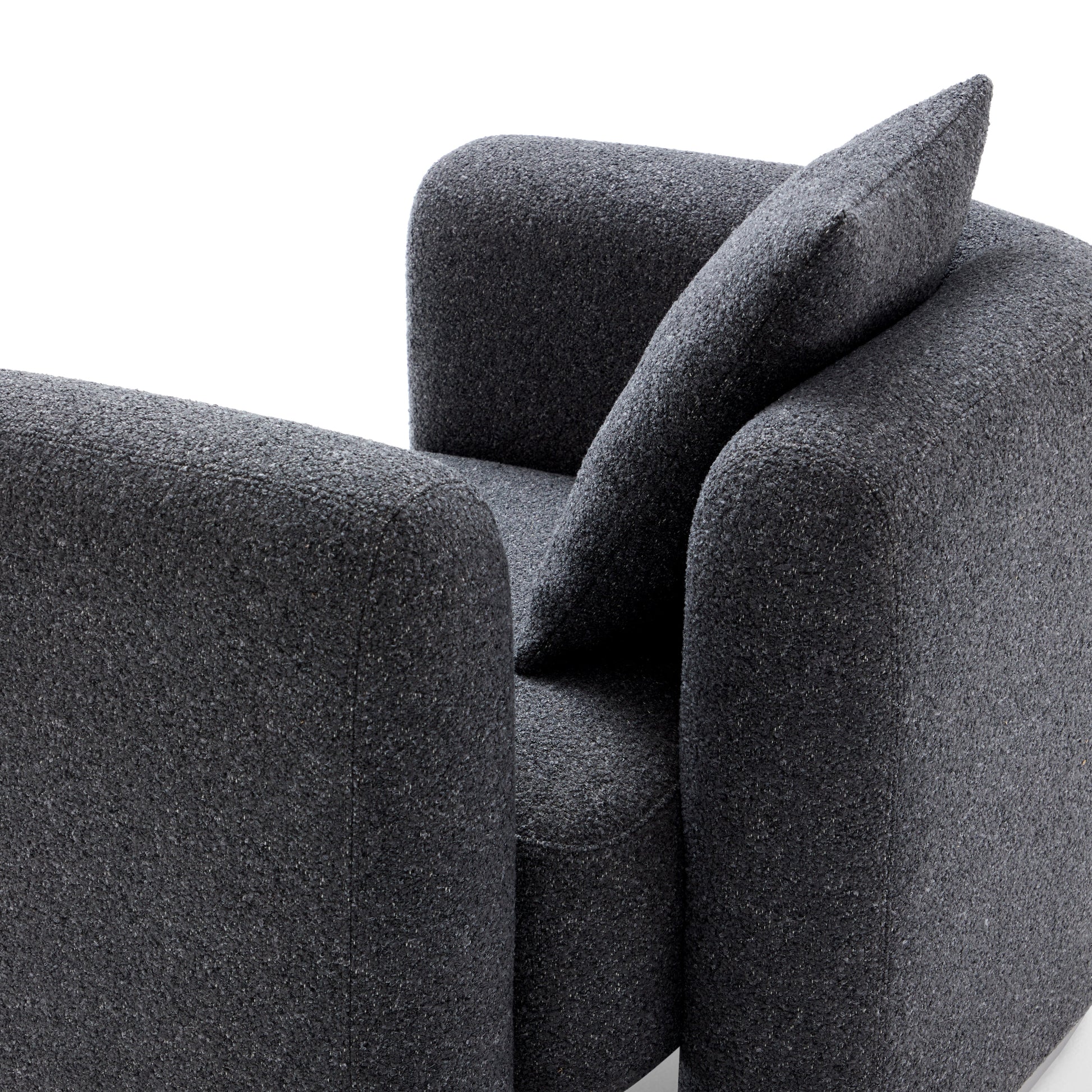 Obsidian Dark Gray Polyester Fabric Accent Chair-Dark Gray