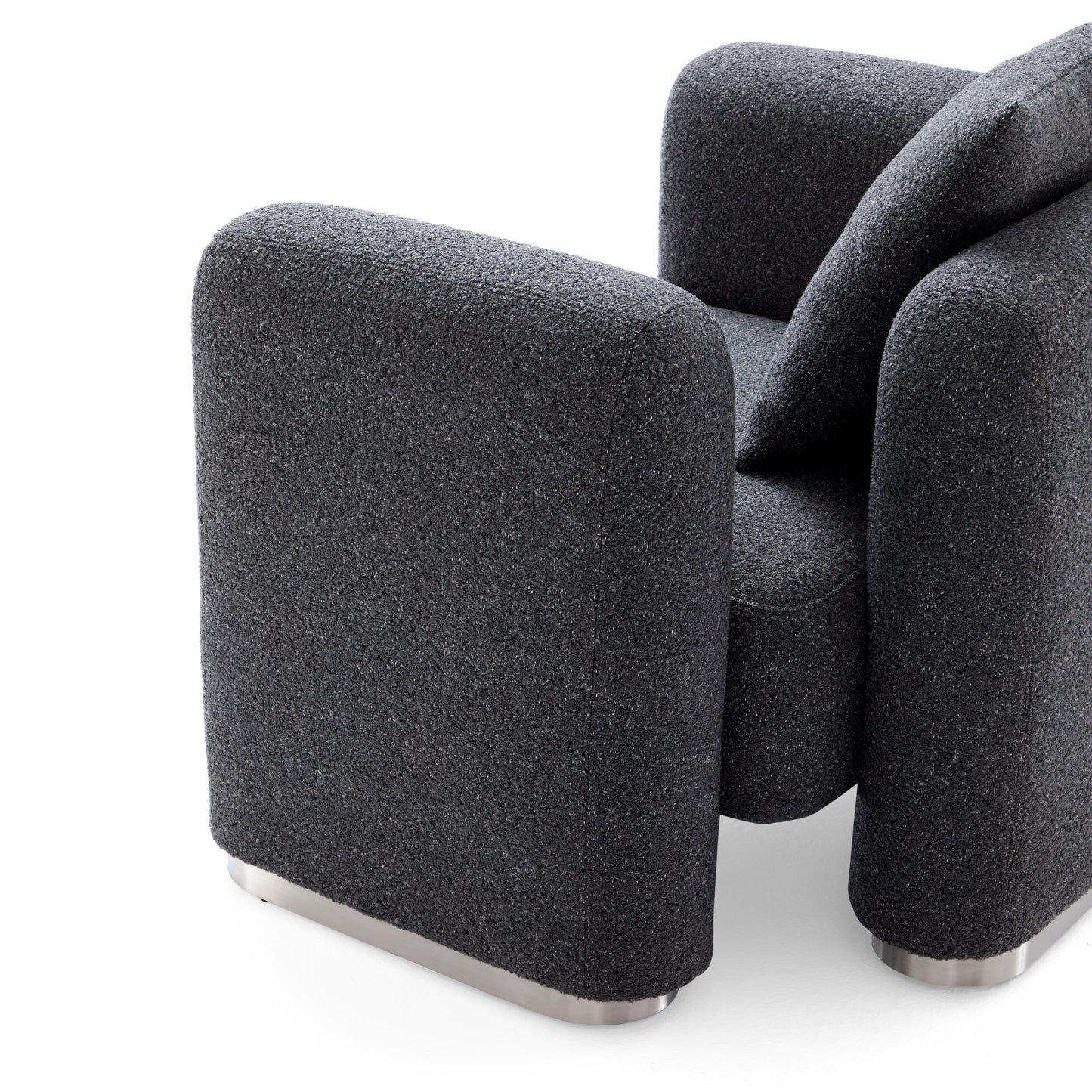 Obsidian Dark Gray Polyester Fabric Accent Chair-Dark Gray