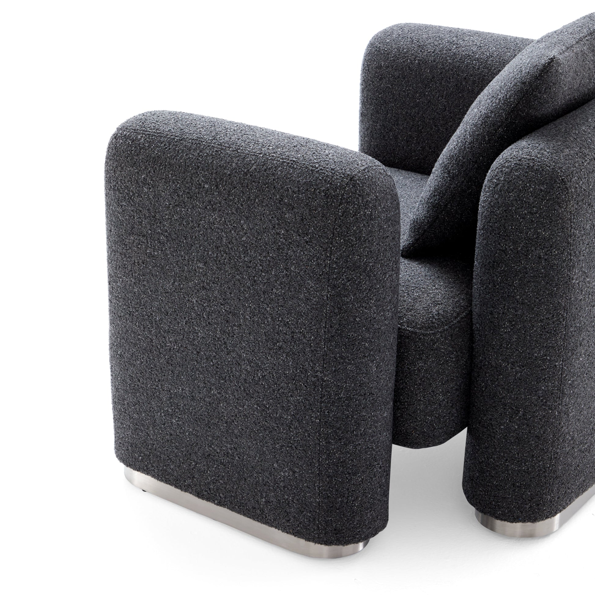 Obsidian Dark Gray Polyester Fabric Accent Chair-Dark Gray