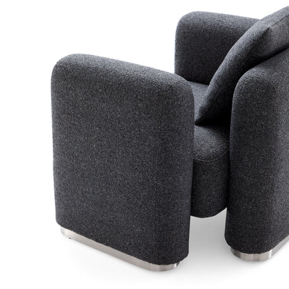 Obsidian Dark Gray Polyester Fabric Accent Chair-Dark Gray