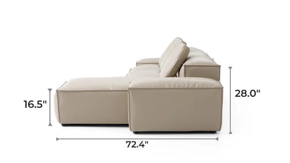 Cube Modular Beige Genuine Leather Sectional