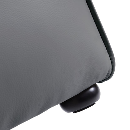Flex Modular Black Genuine Leather Armchair-Dark Gray