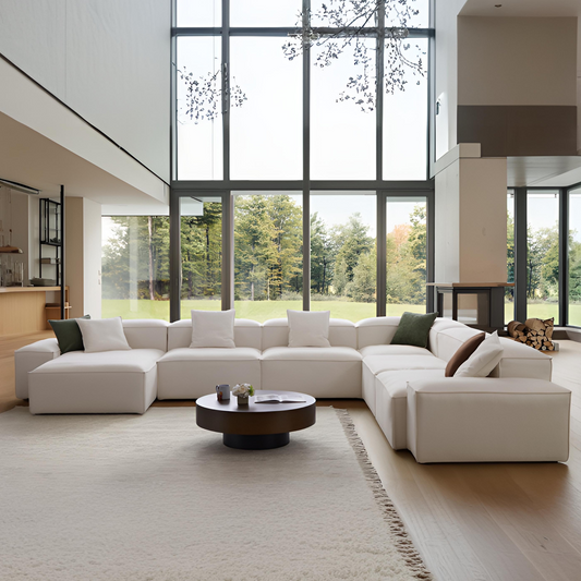 Freedom Modular Beige U Shaped Sectional Sofa-Beige