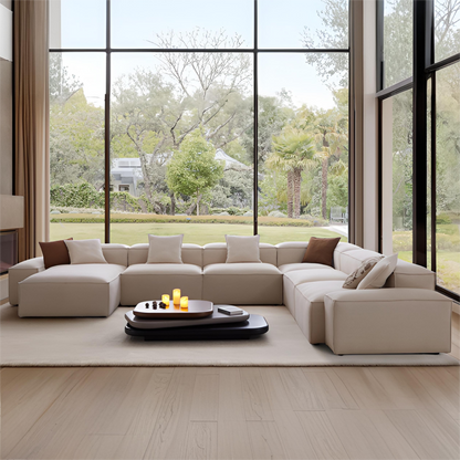 Freedom Modular Khaki U Shaped Sectional Sofa-Khaki