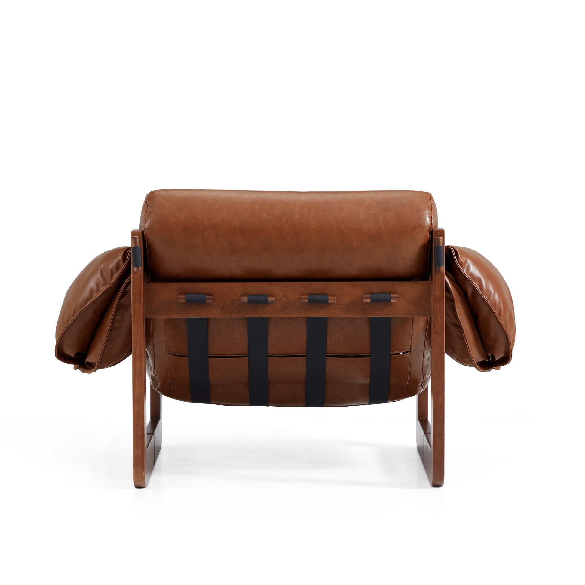 Retro Modern Leather Lounge Chair-Brown