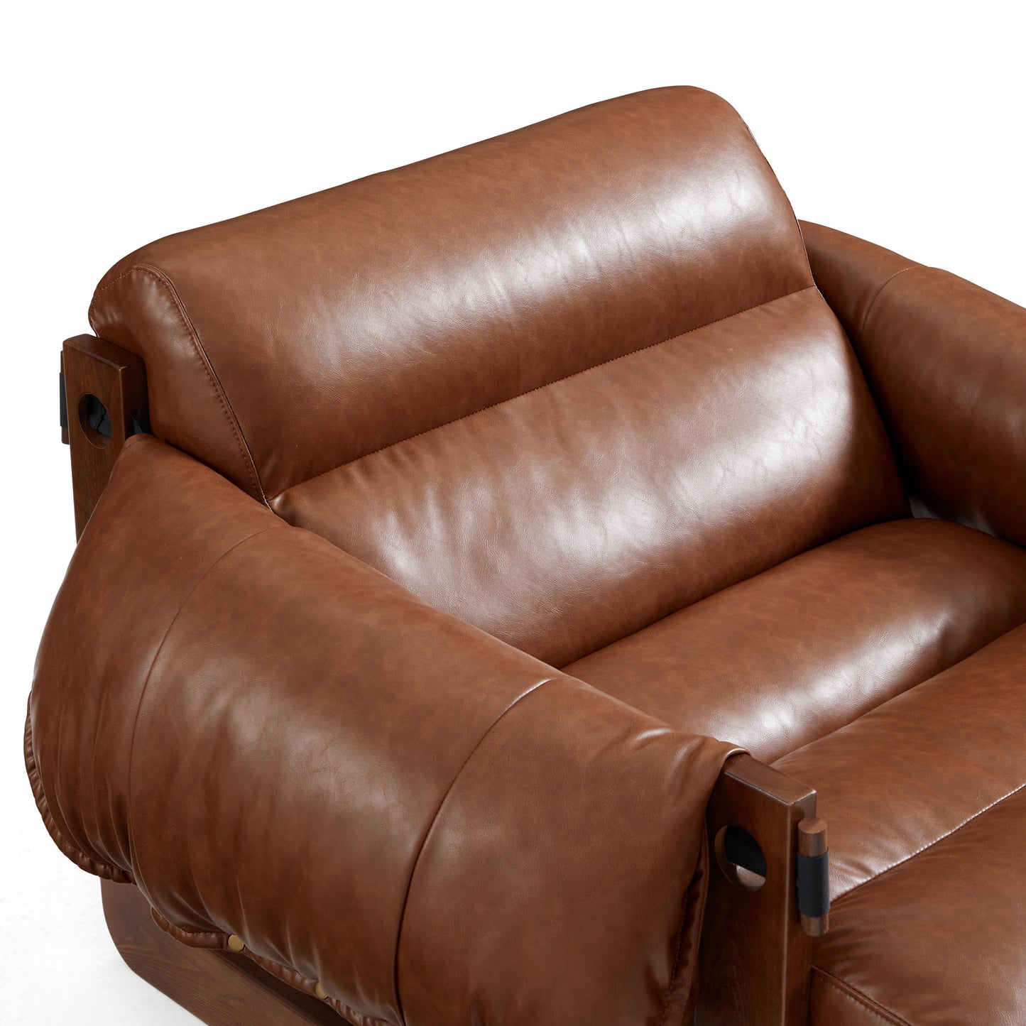 Retro Modern Leather Lounge Chair-Brown