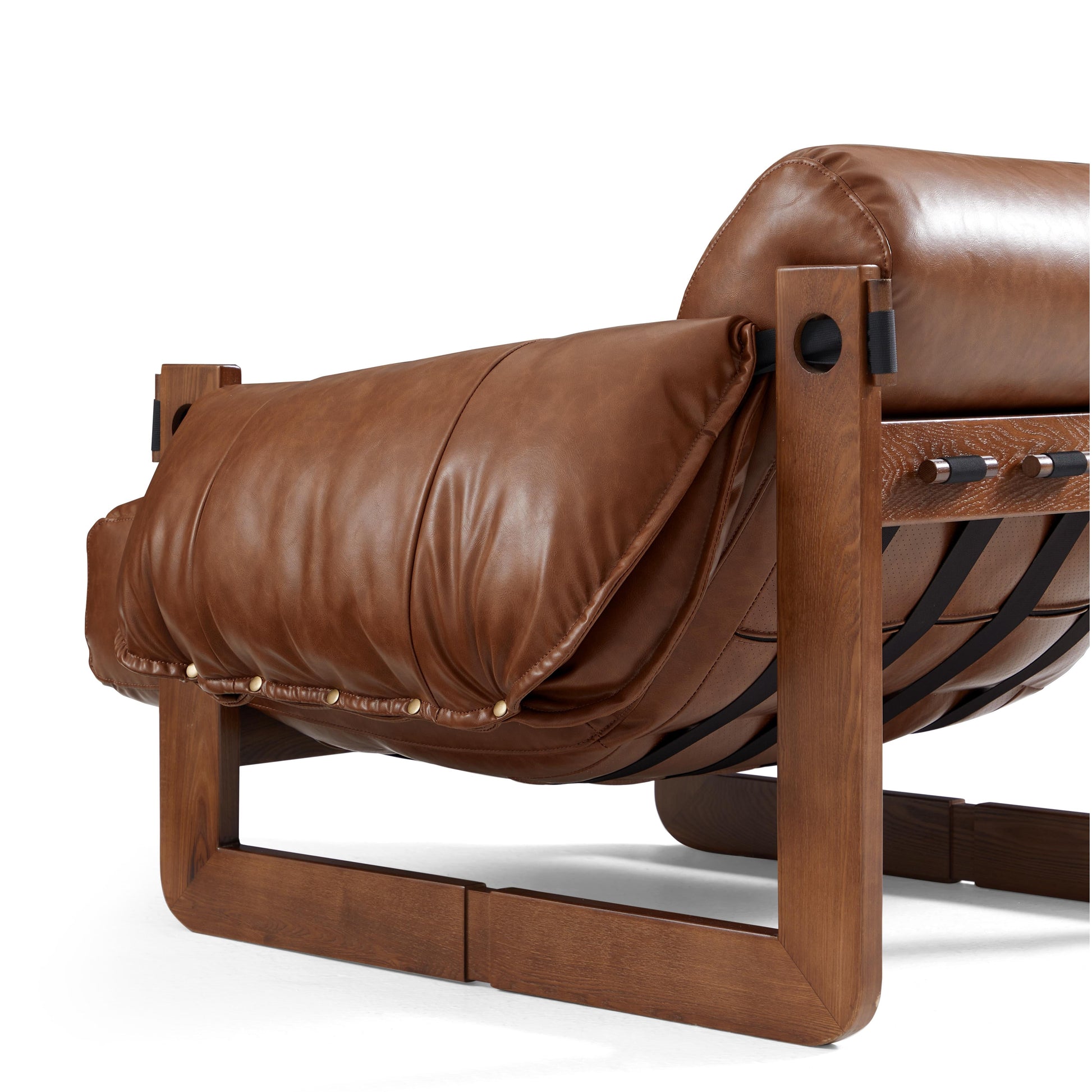 Retro Modern Leather Lounge Chair-Brown