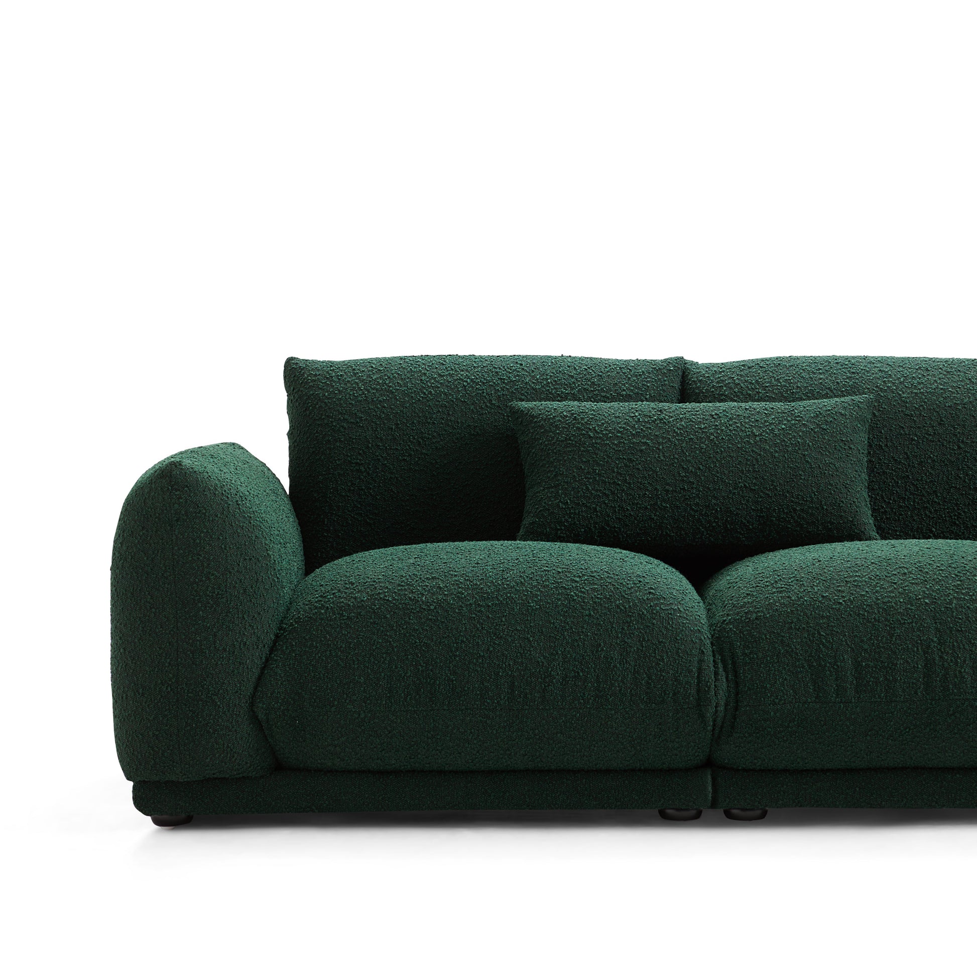 Verdant Lounge Green Boucle Sofa-Green