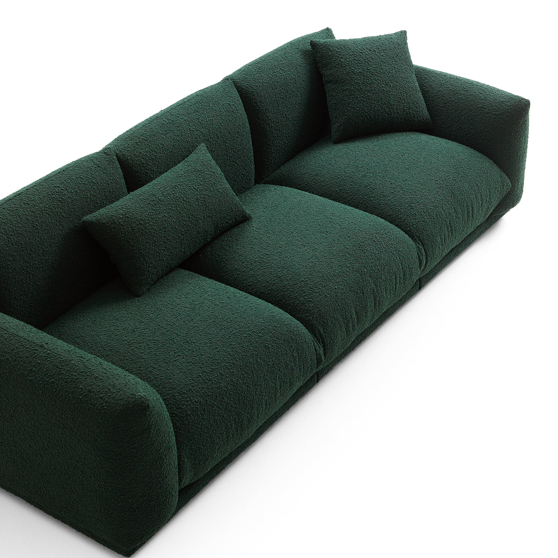 Verdant Lounge Green Boucle Sofa-Green