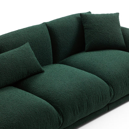 Verdant Lounge Green Boucle Sofa-Green