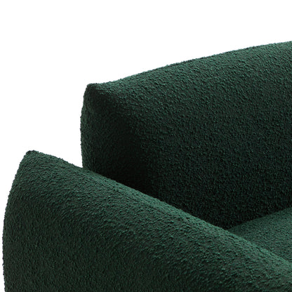Verdant Lounge Green Boucle Armchair-Green