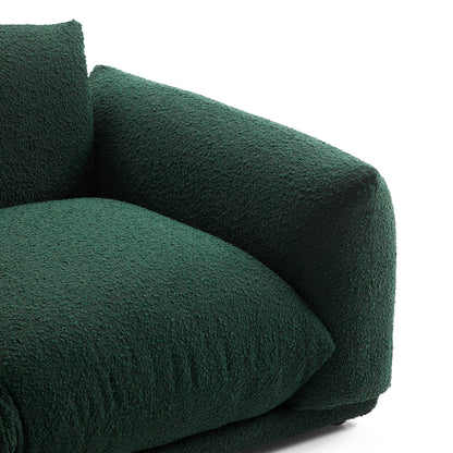 Verdant Lounge Green Boucle Armchair-Green