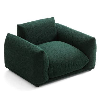 Verdant Lounge Green Boucle Armchair-Green