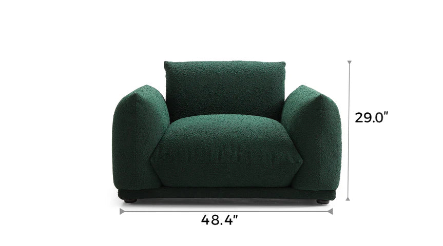 Verdant Lounge Green Boucle Armchair