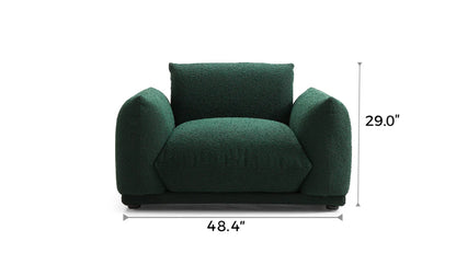 Verdant Lounge Green Boucle Armchair