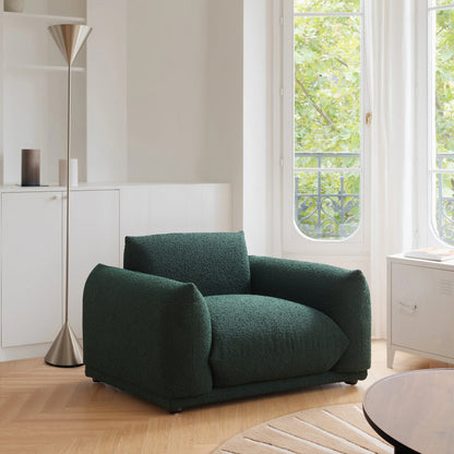 Verdant Lounge Green Boucle Armchair-Green