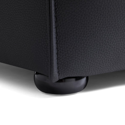 Flex Modular Black Genuine Leather Sofa-Black