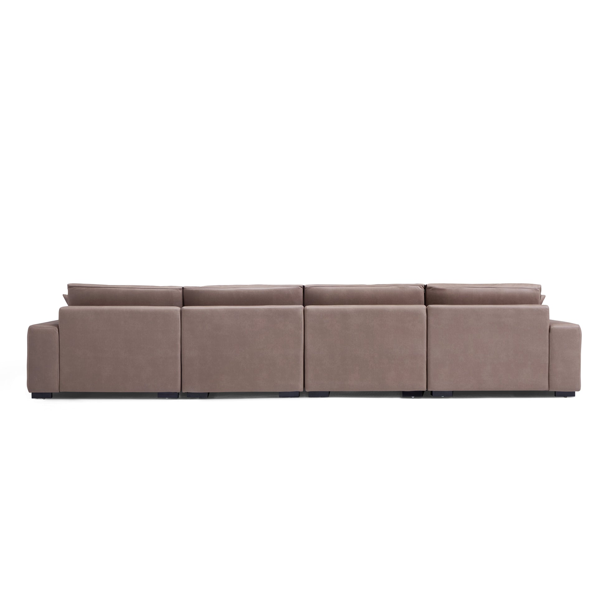 Chestnut Brown Double Chaise Sectional-Brown-163.0"