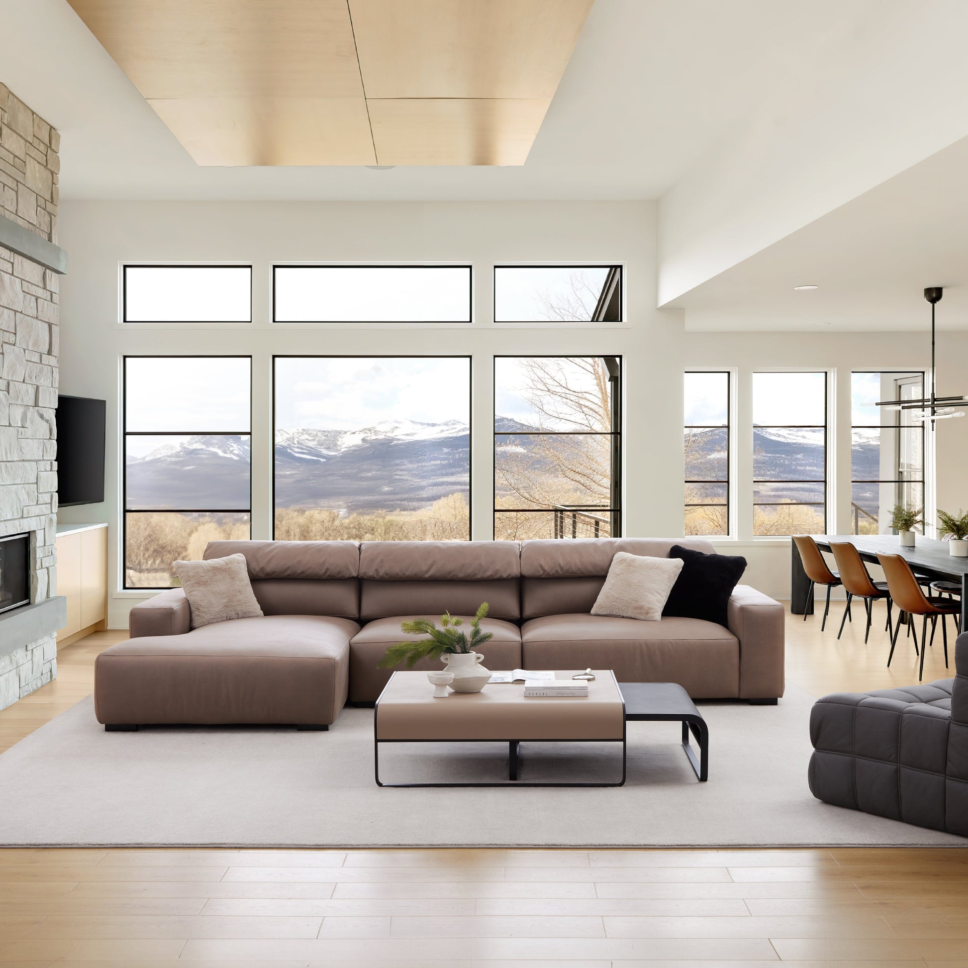 Chestnut Sectional-Brown