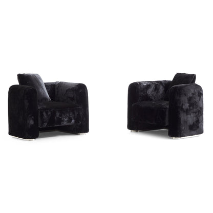 Obsidian Plush Accent Chair-Black