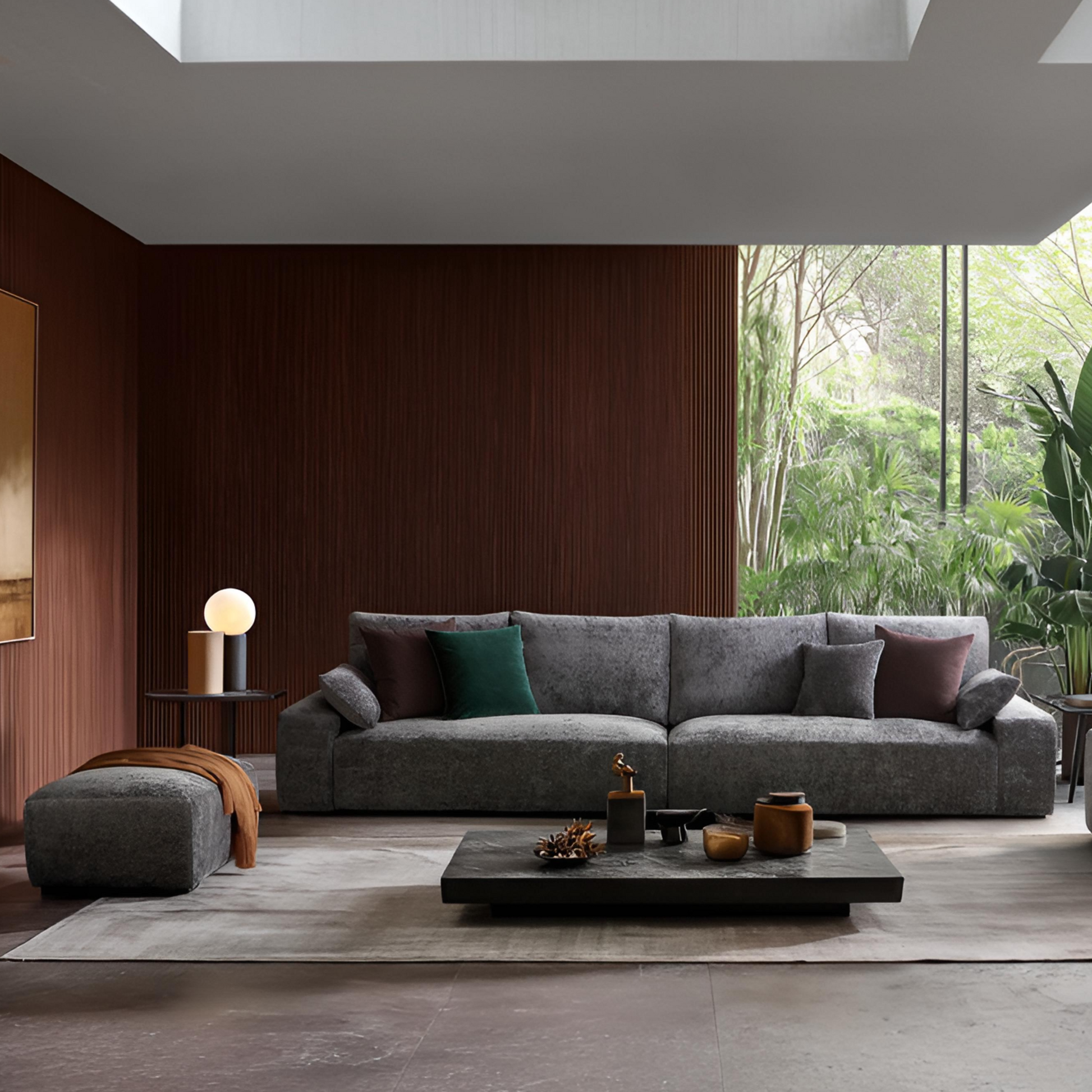 The Empress Gray Sofa and Ottoman-Gray