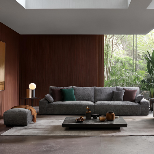 The Empress Gray Sofa and Ottoman-Gray
