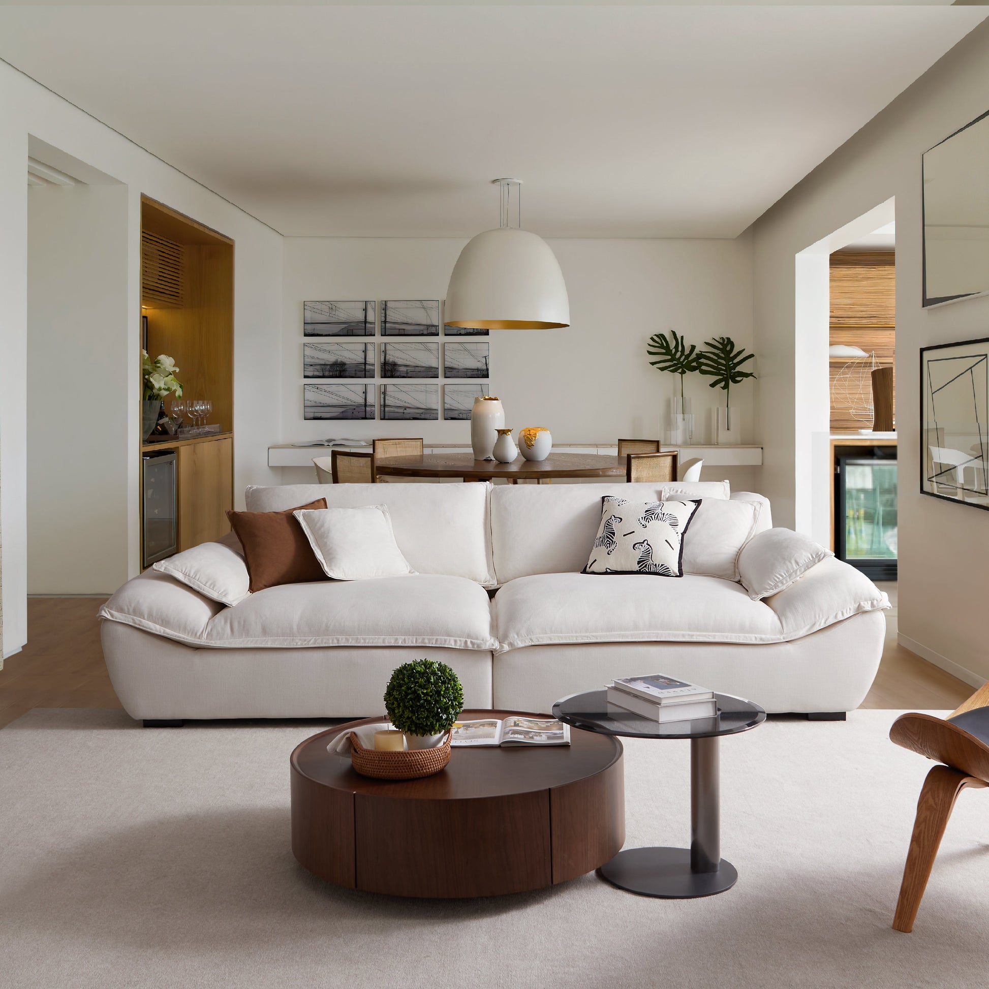Casper Sailboat Fabric Sofa-Beige